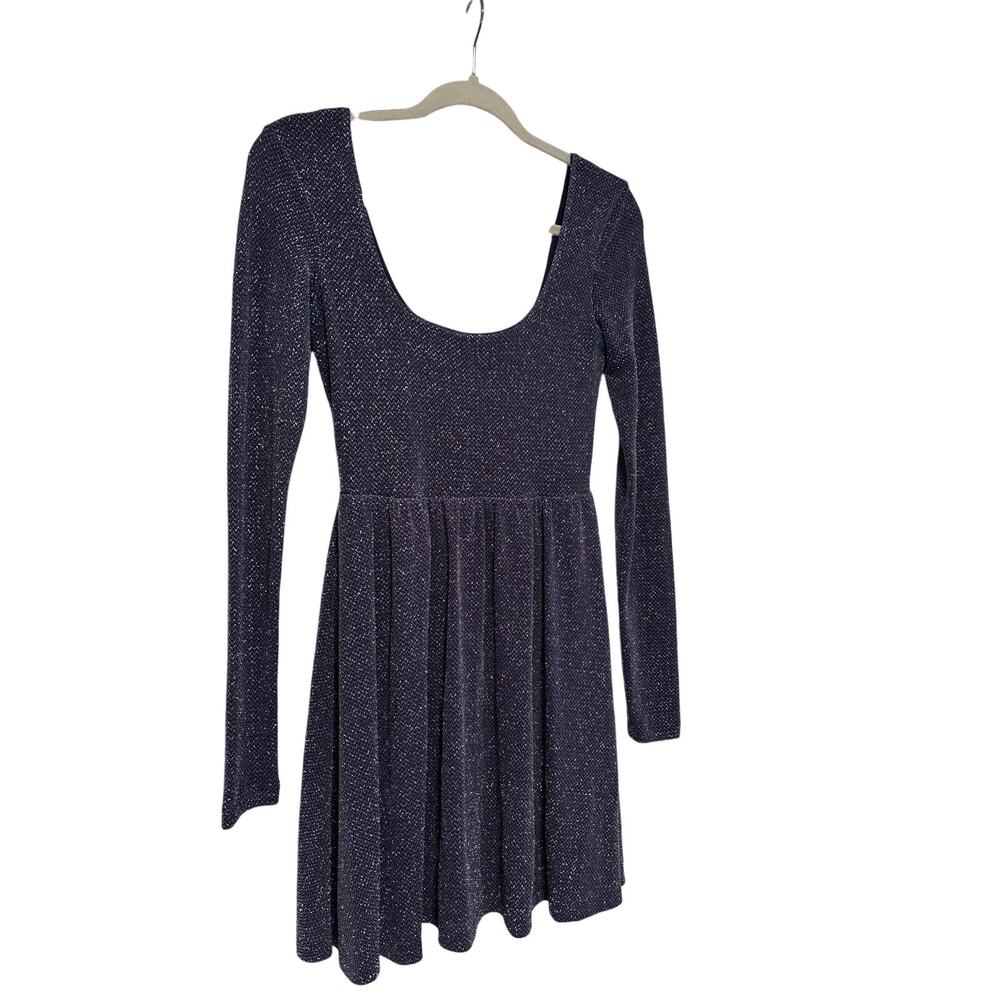 Free People XS Navy Blue Long Sleeve Sparkle Dress - Picture 3 of 9